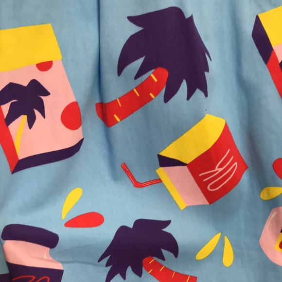 NWT Nooworks sz XXL Business Pant in snacks Food graphics blue pleated trousers - Picture 6 of 13